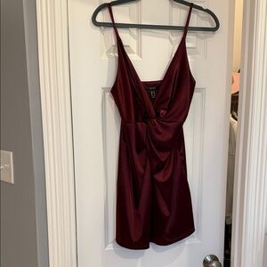 Forever 21 Satin Burgundy Dress